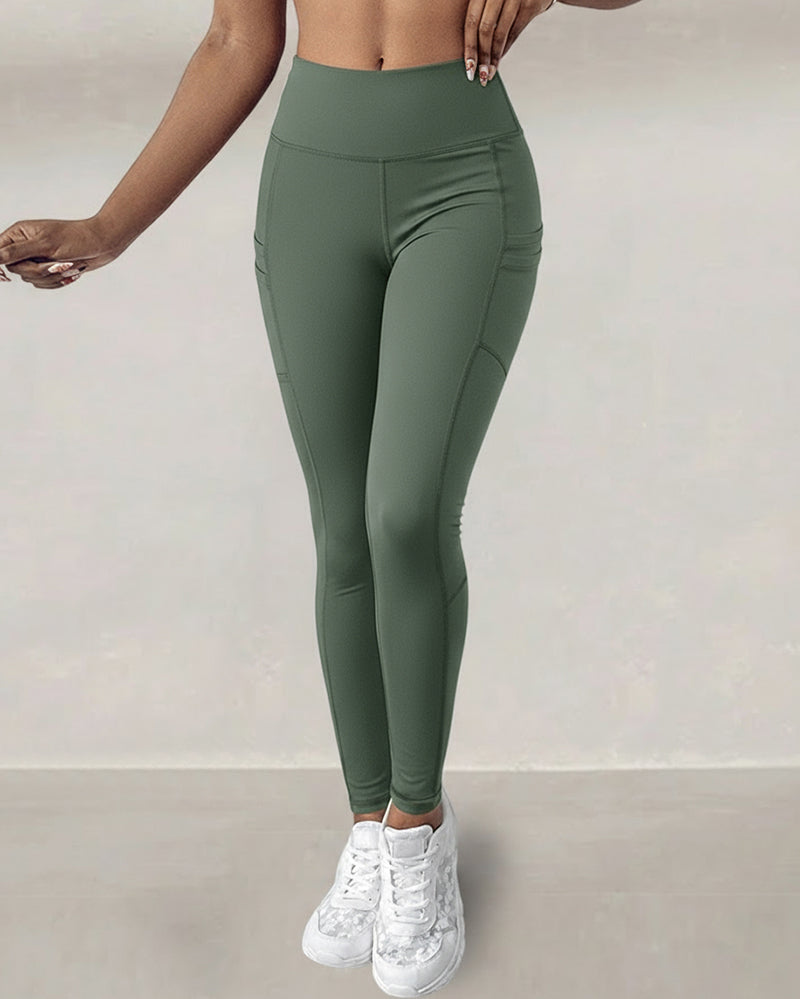 Winter Warm High Waisted Workout Athletic Leggings Tummy Control Butt Lifting Ultra Soft Thermal Lined Yoga Pants Women's Sportswear with Stacked Slit Pockets On Side