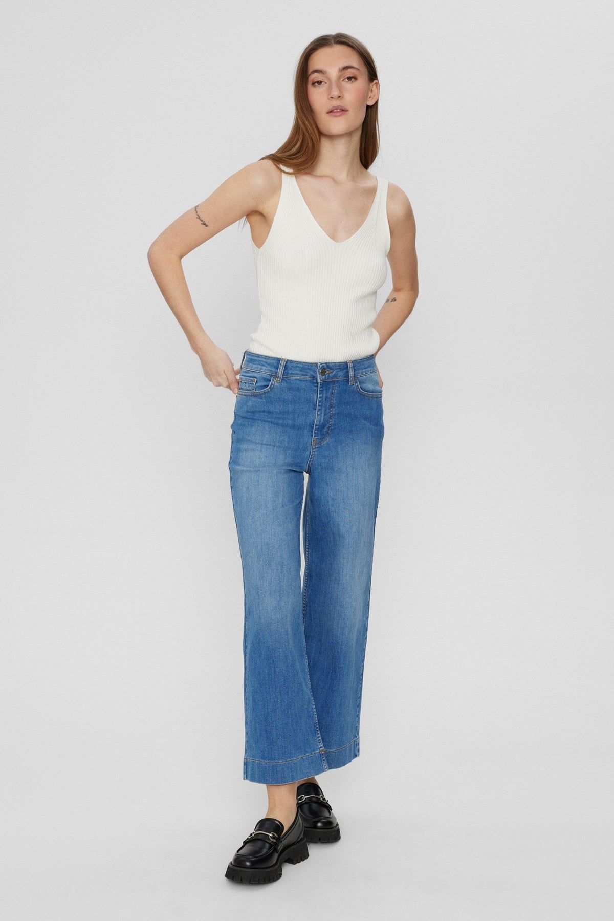 NUPARIS JEANS CROPPED LIGHT BLUE - Light Blue Denim