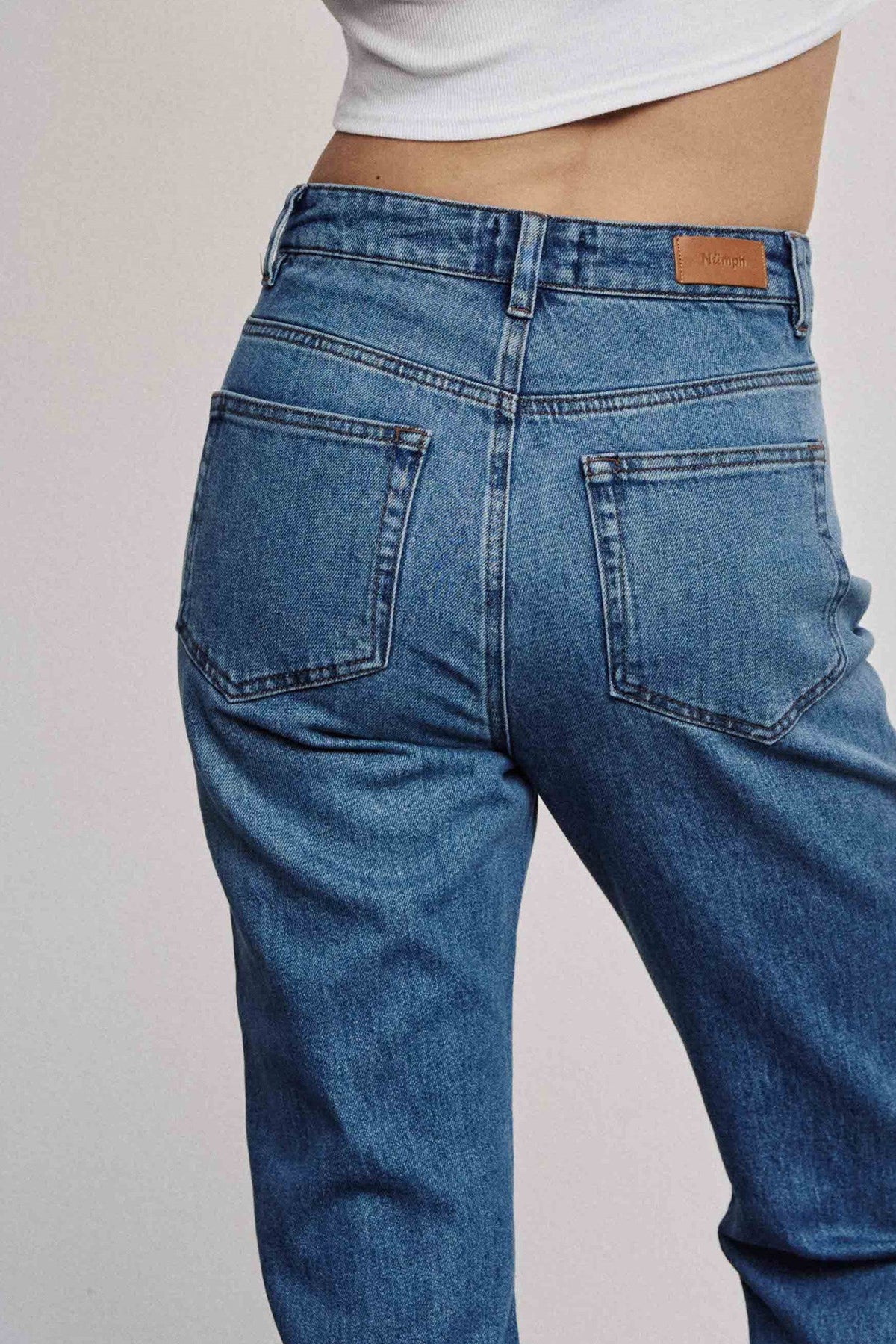 NULONDON JEANS LONG - Med. Blue Washed Denim