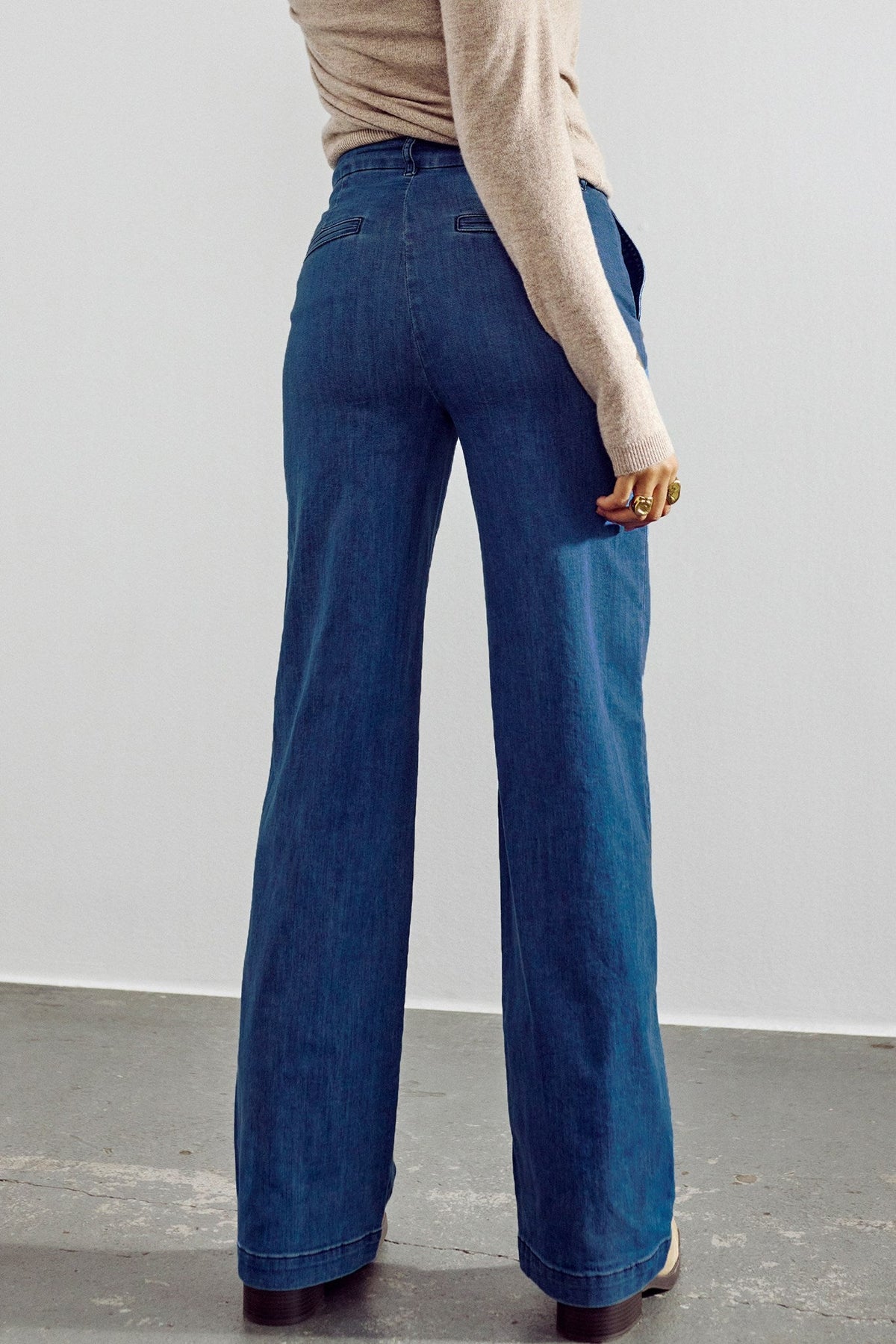 NUAMBER PANTS X LONG MID BLUE - Medium Blue Denim