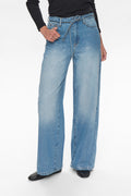 NUBROOKLYN JEANS GLAM - Blue Denim Silver Foil