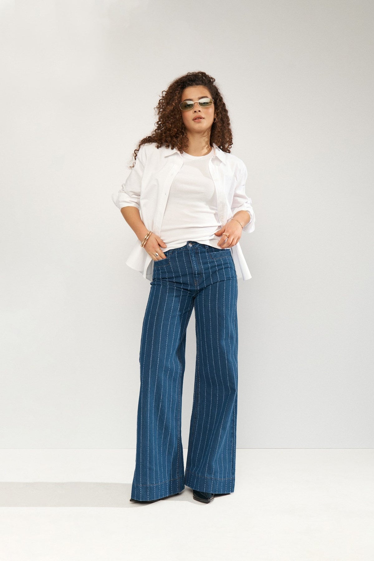 NUATLANTA HIGH RISE JEANS - Medium Blue Denim