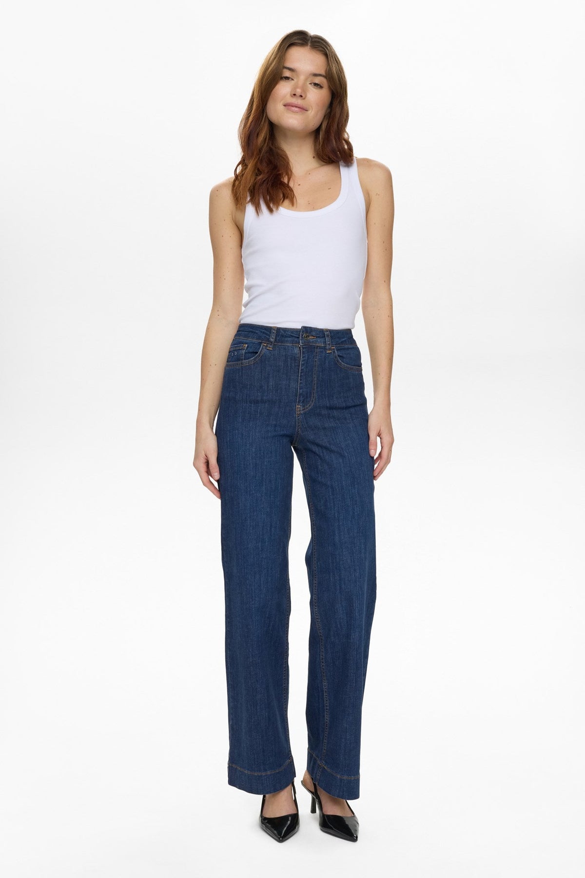 NUPARIS HR WIDE JEANS - P3012 - Dark Blue Denim