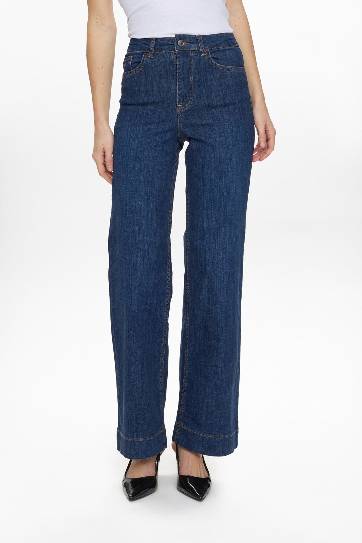 NUPARIS HR WIDE JEANS - P3012 - Dark Blue Denim