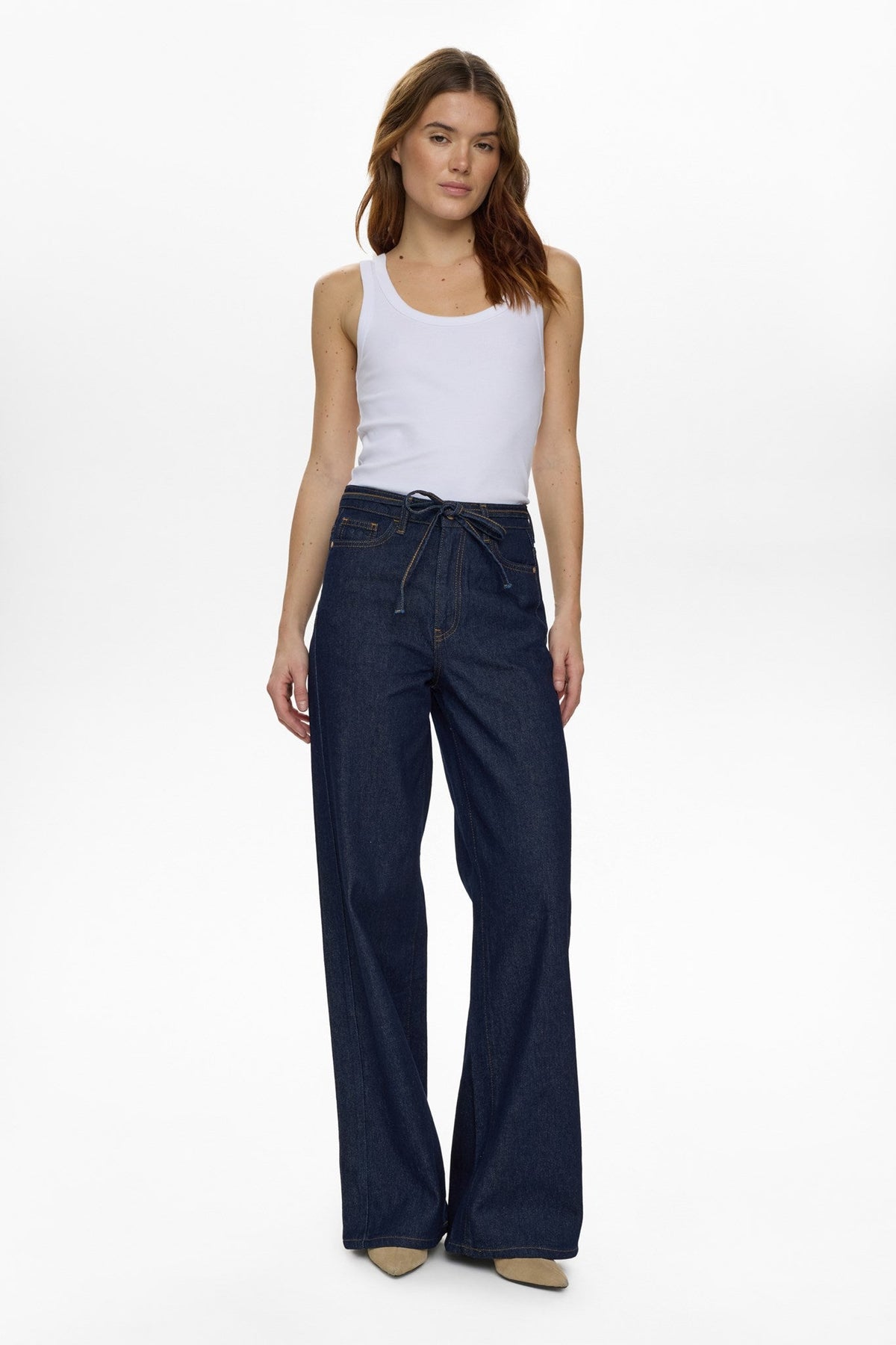 NUBROOKLYN HR WIDE JEANS - P3012 - Dark Blue Denim