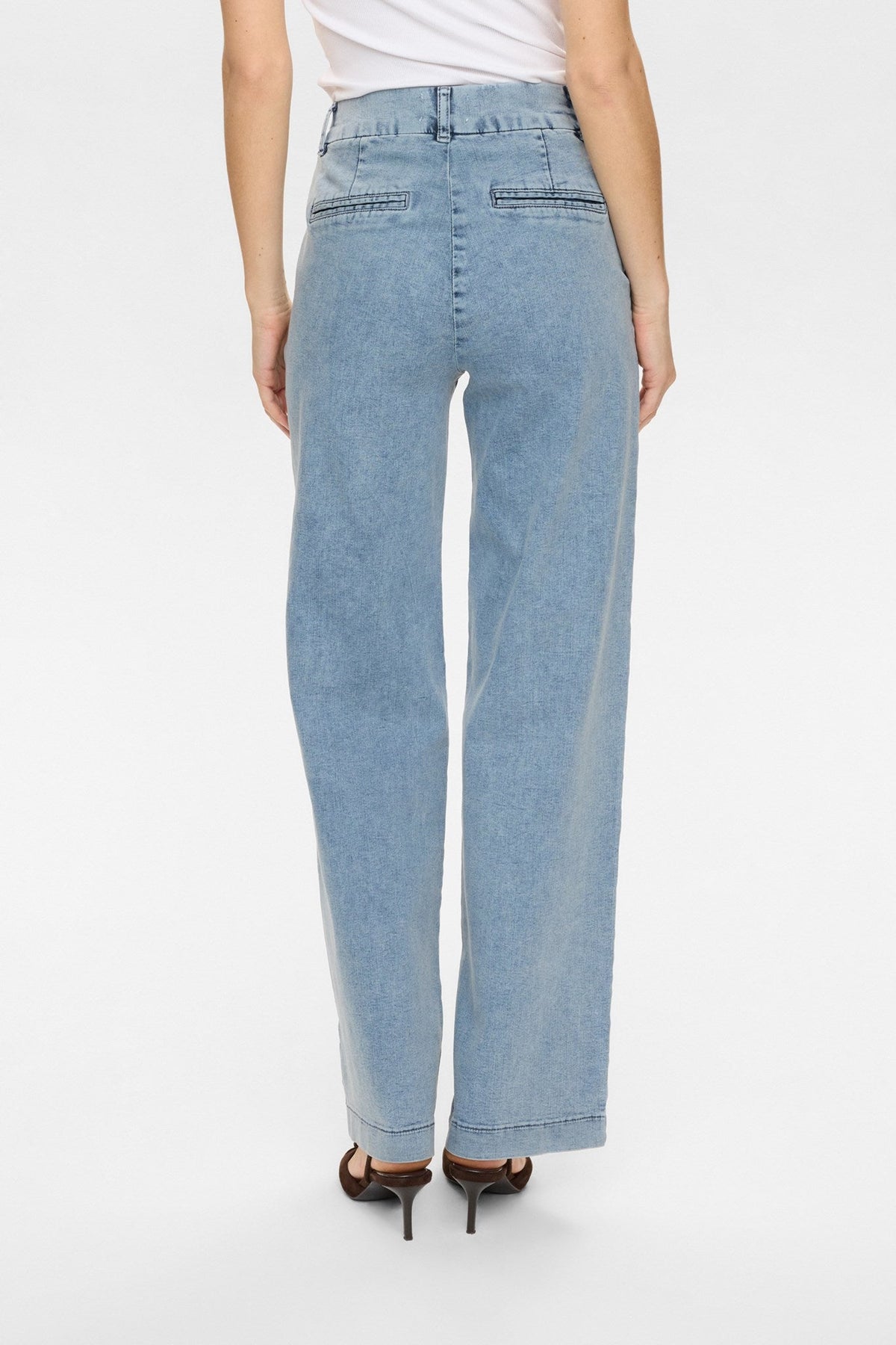 NUAMBER HR WIDE JEANS - R3019 - Light B. Stonewash Denim