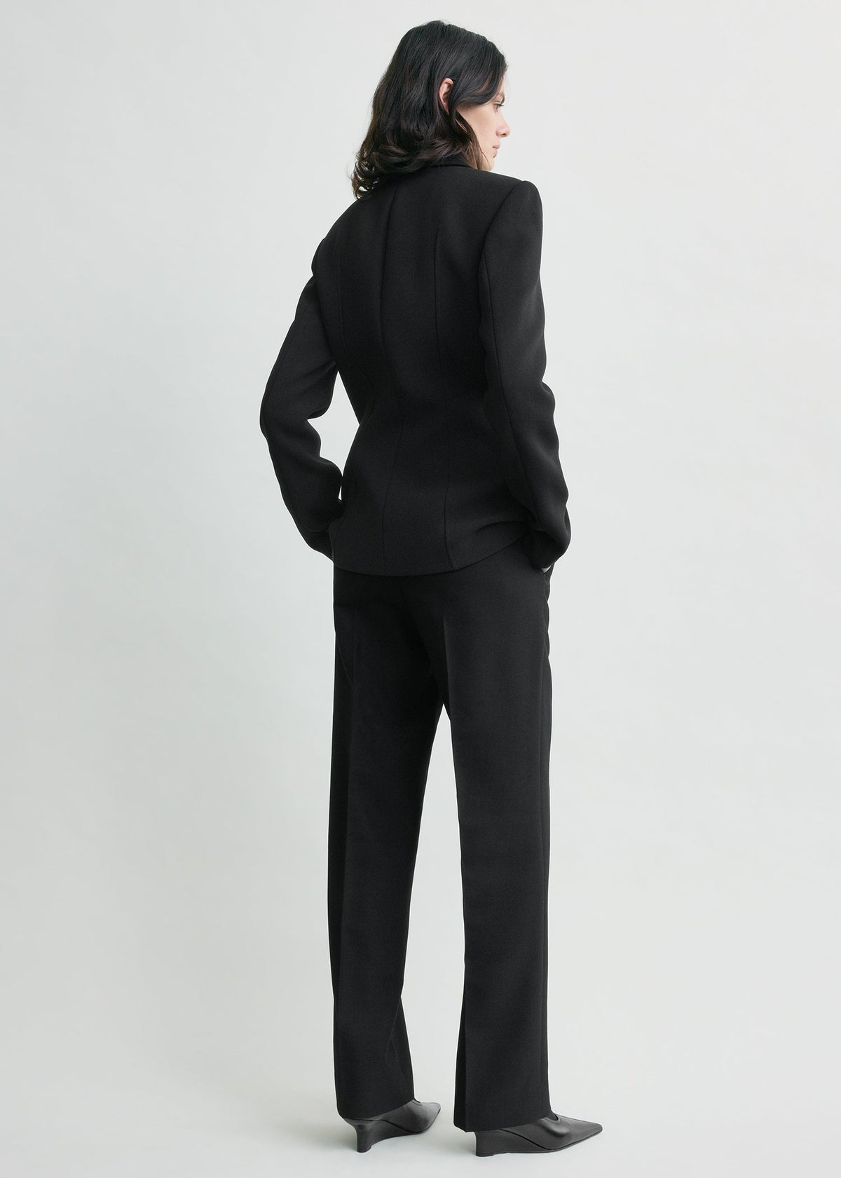 Cinched pocket jacket black