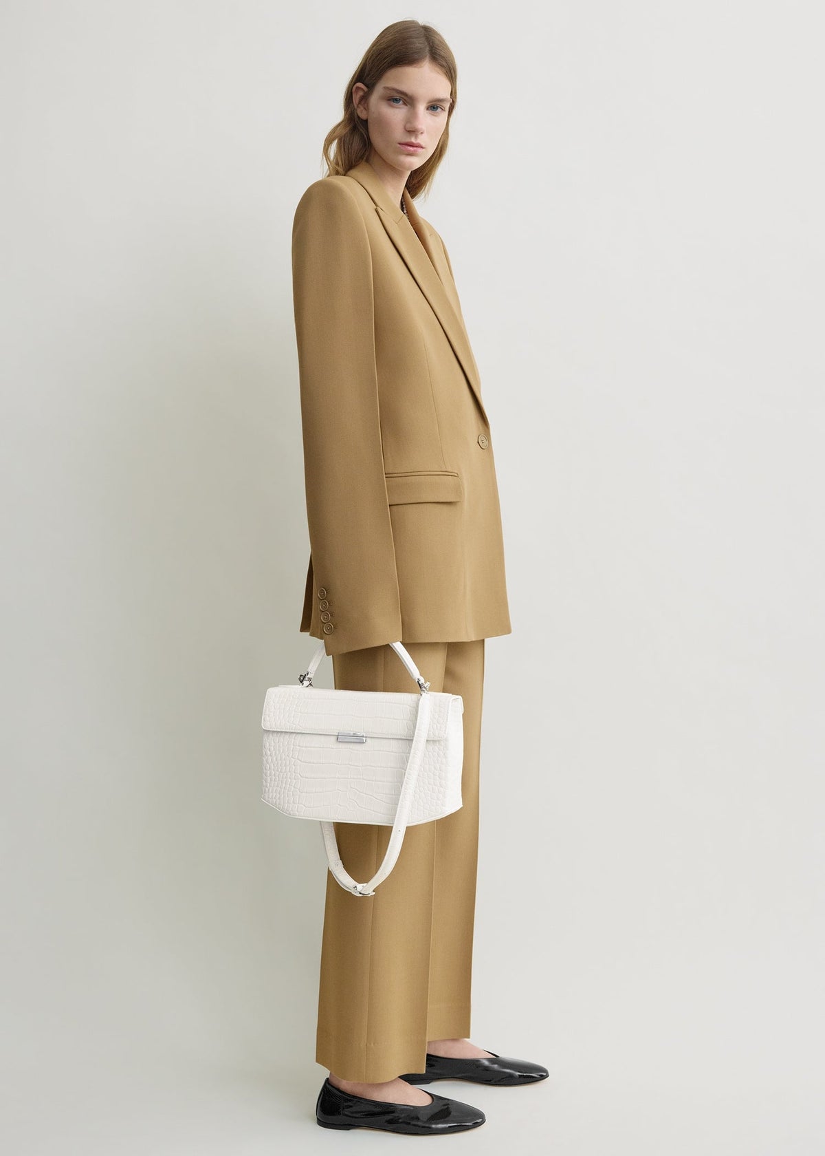 Slim tailored blazer beige