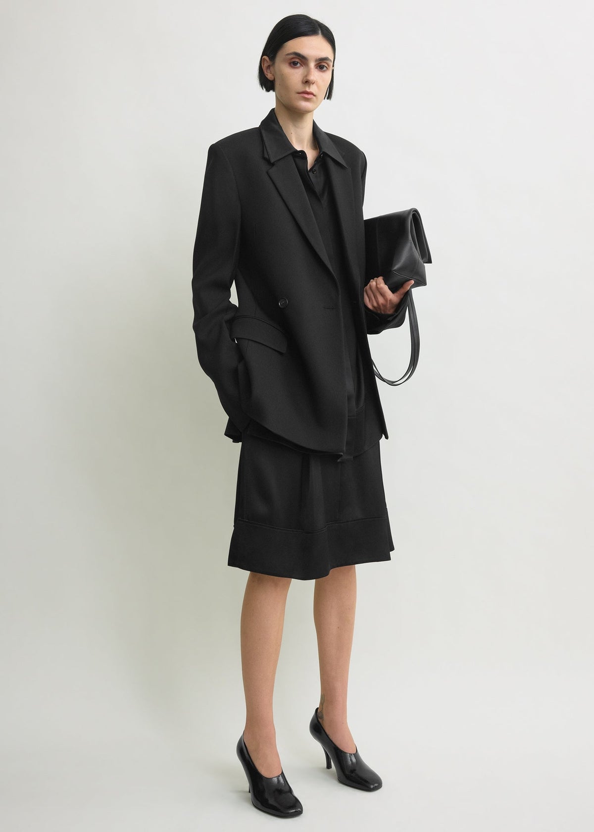 Long boxy blazer black