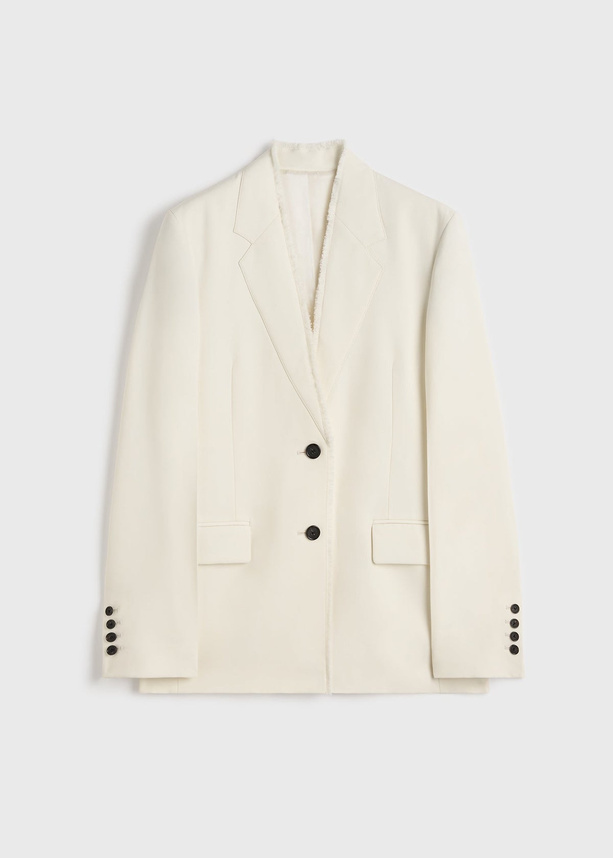 Raw lapel jacket ecru