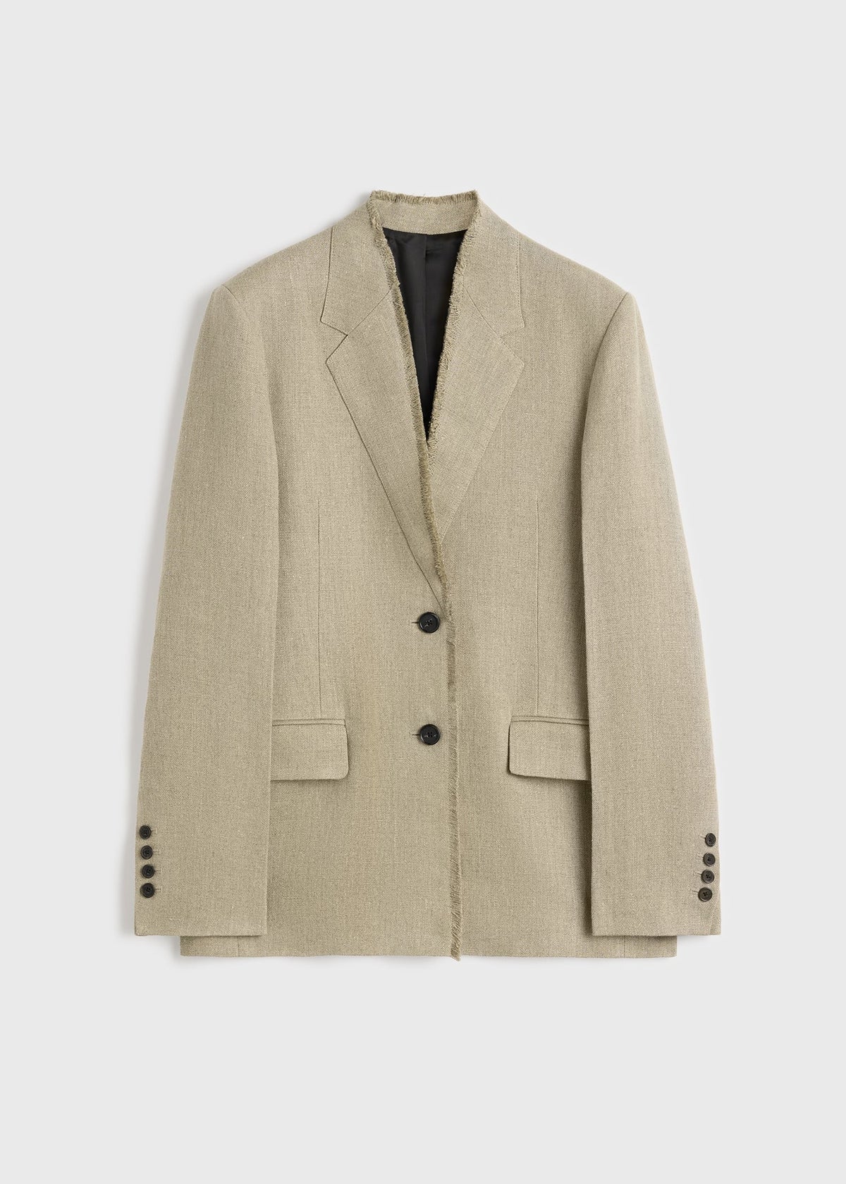 Raw lapel jacket beige