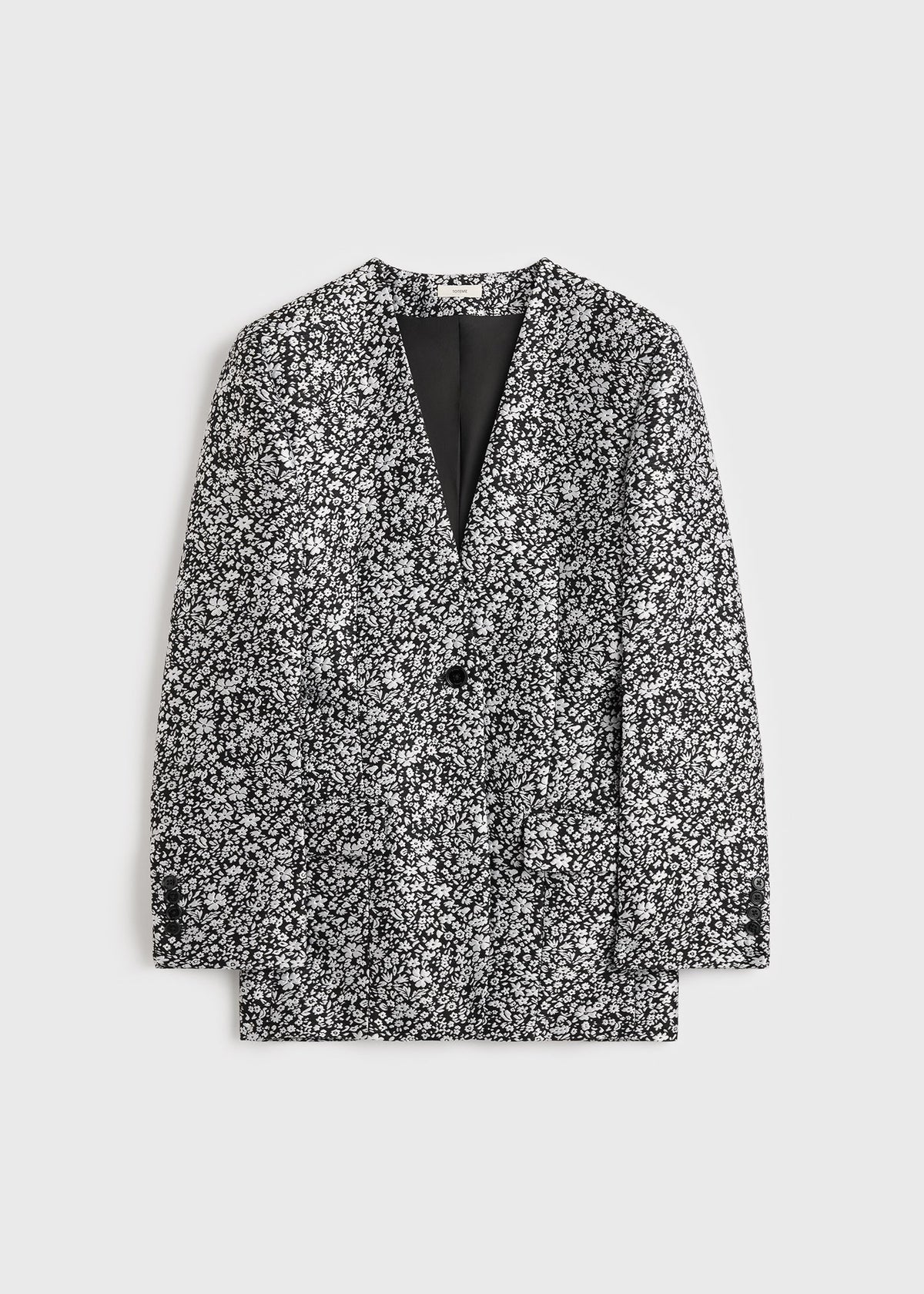 Floral slouch blazer white/black